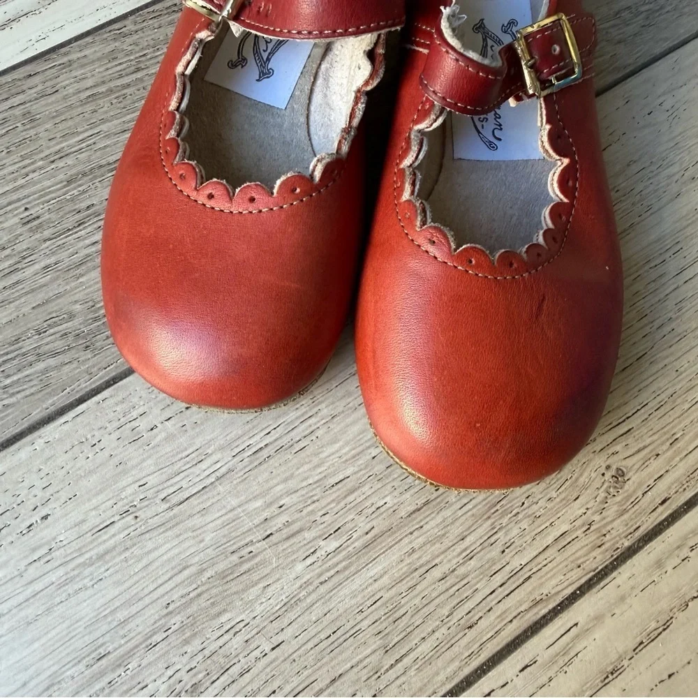 Zimmermann Scalloped Mary Jane Kids Shoes - Red